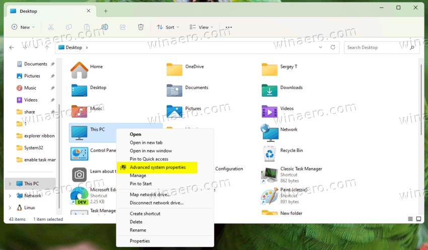 Add Advanced System Properties To This Pc Context Menu