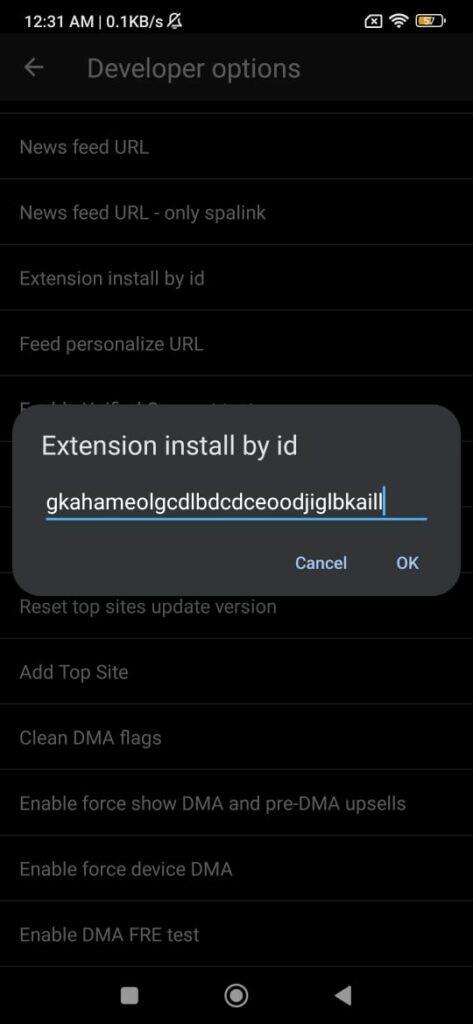 Add Extensions In Edge Canary Android