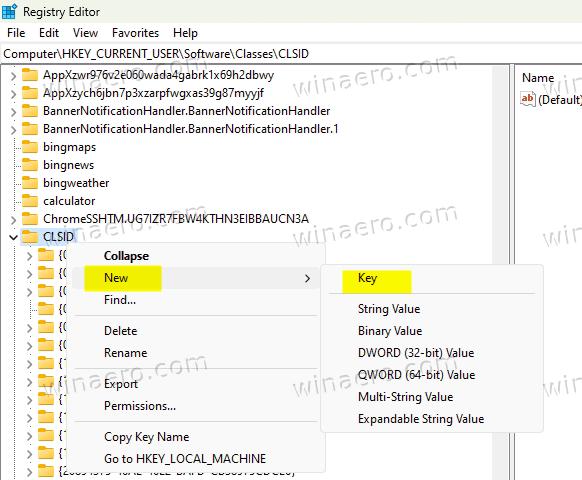 Create New Key Under CLSID