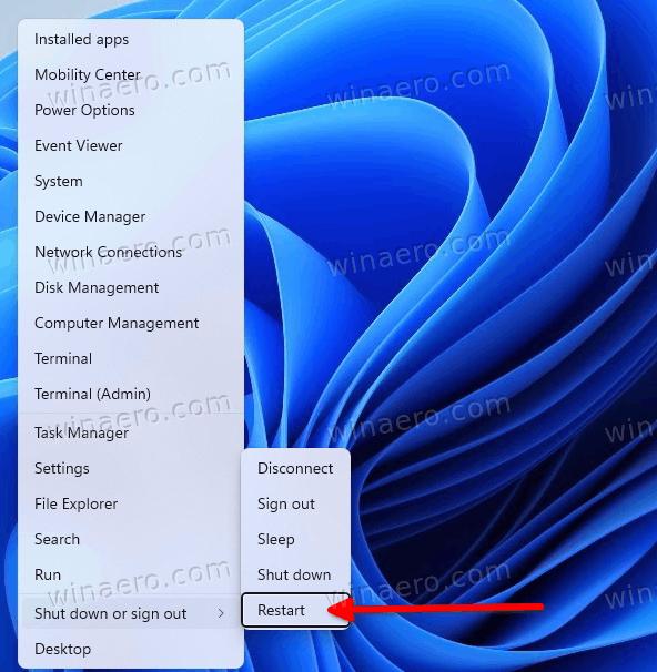 Restart Windows 11