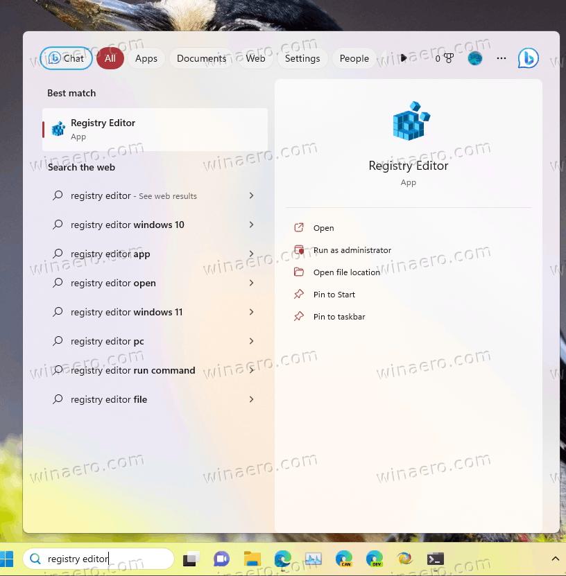 Open Regedit From Search