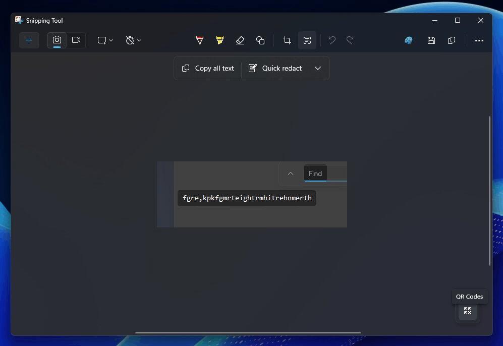 Snipping Tool QR Code Detector