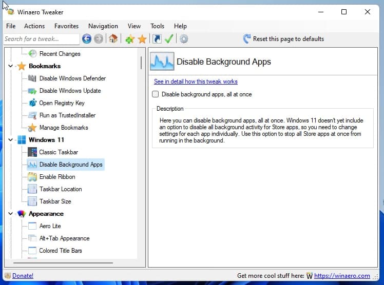 Winaero Tweaker Disable Background Apps