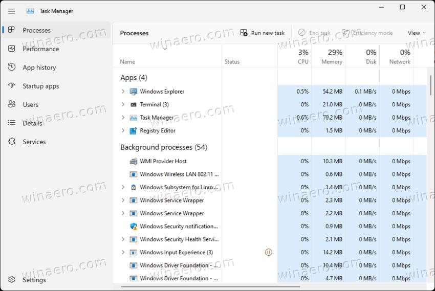 Windows 11 Task Manager App