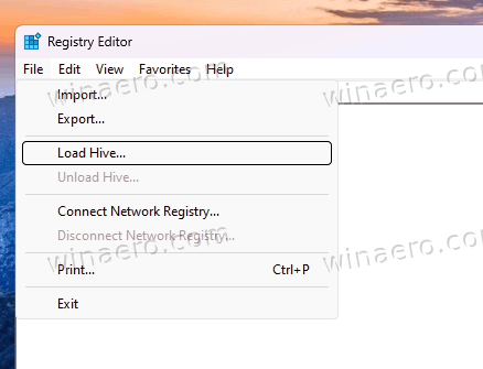 File > Load Hive