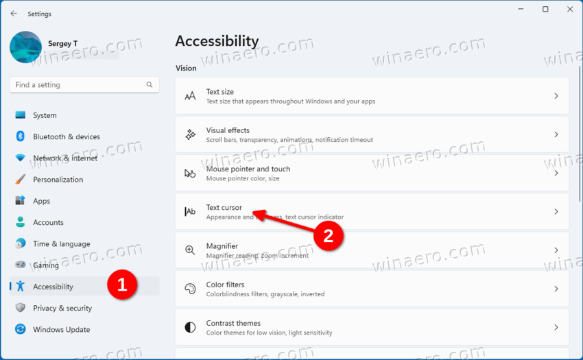 Accessibility Text Cursor