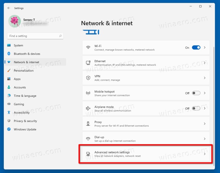 Advanced Network Settings