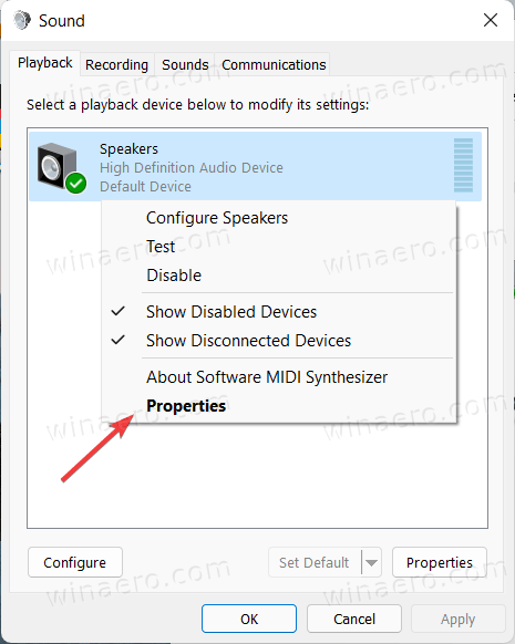 Audio Device Properties