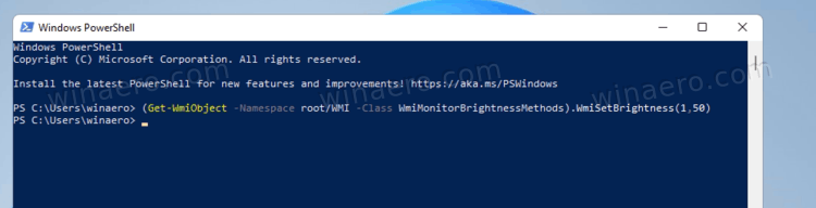 Change display brightness in Windows 11 with PowerShell