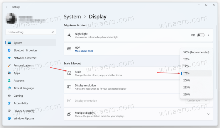 Change Display Scaling