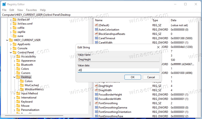 Change Drag And Drop Sensitivity In Windows 11