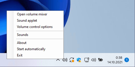 Classic Volume Control Right Click Menu