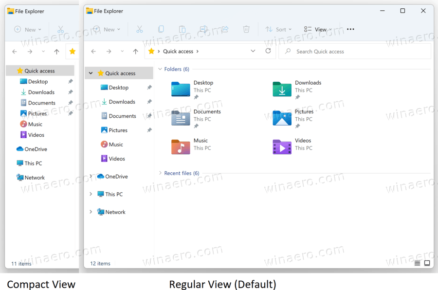 Compact View In Windows 11 File Explorer