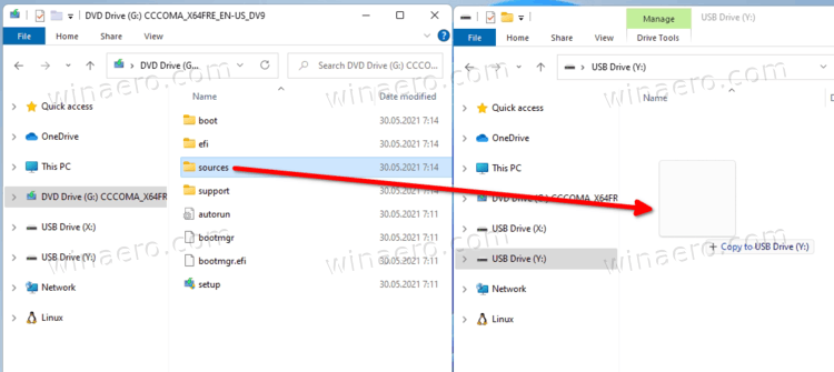 Copy Sources Folder To NTFS Partition