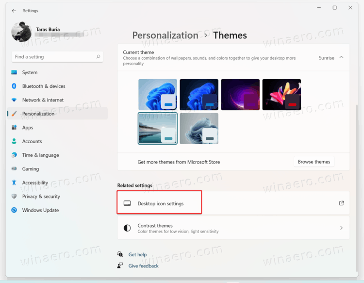 Desktop Icon Settings Option