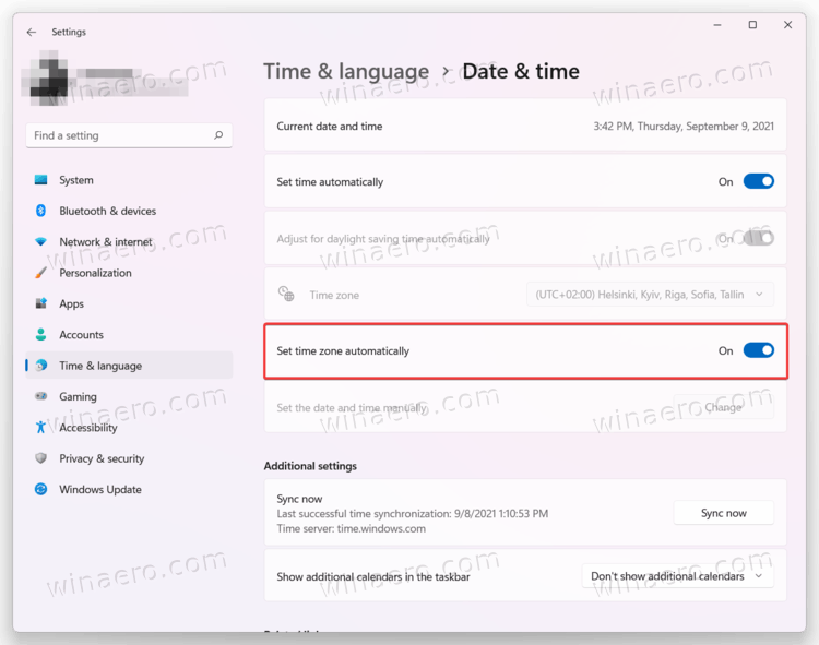 Disable Set Time Zone Automatically