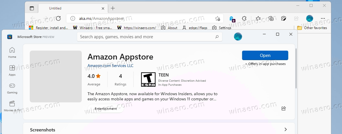 Install WSA From The Microsoft Store