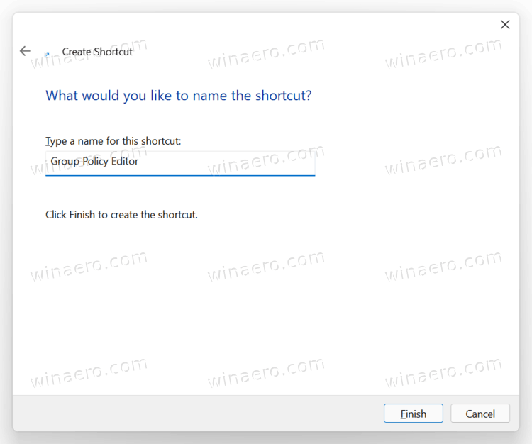 Name Shrotcut As Group Policy Editor