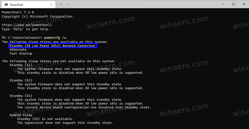 Network Connected Modern Standby