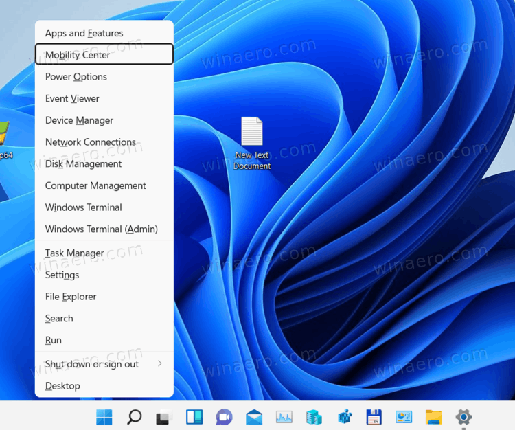Open Mobility Center In Windows 11