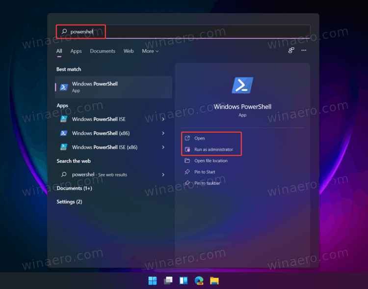 Open PowerShell From Windows 11 Search