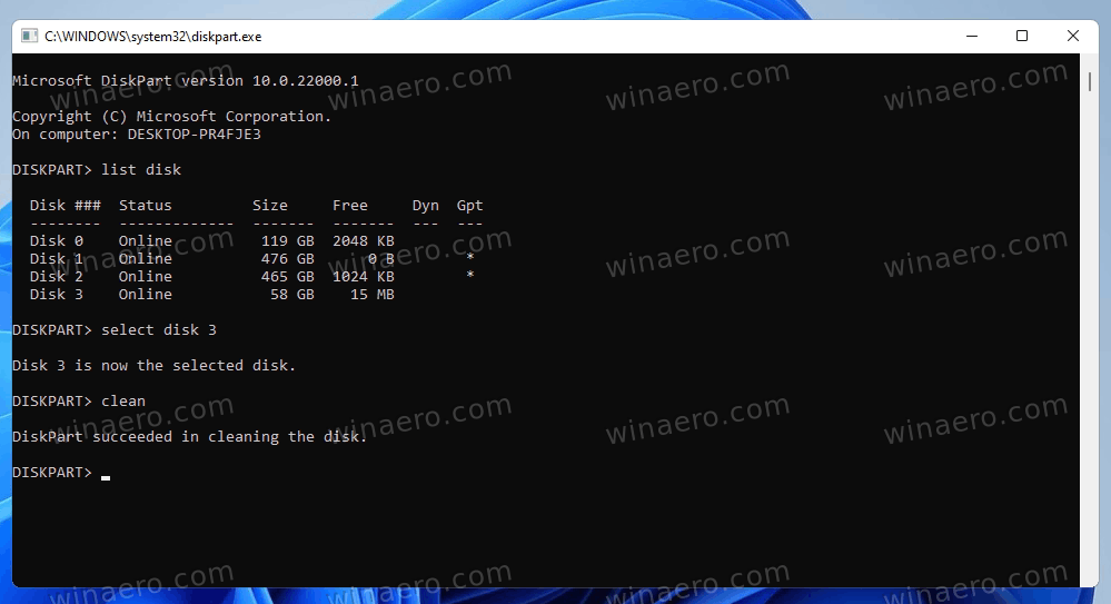 Remove Existing Partitions