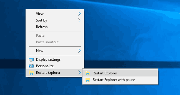 Restart Explorer Context Menu Banner