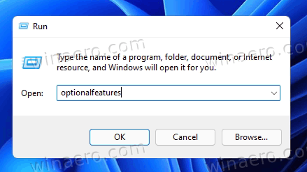 Run Optionalfeatures Exe