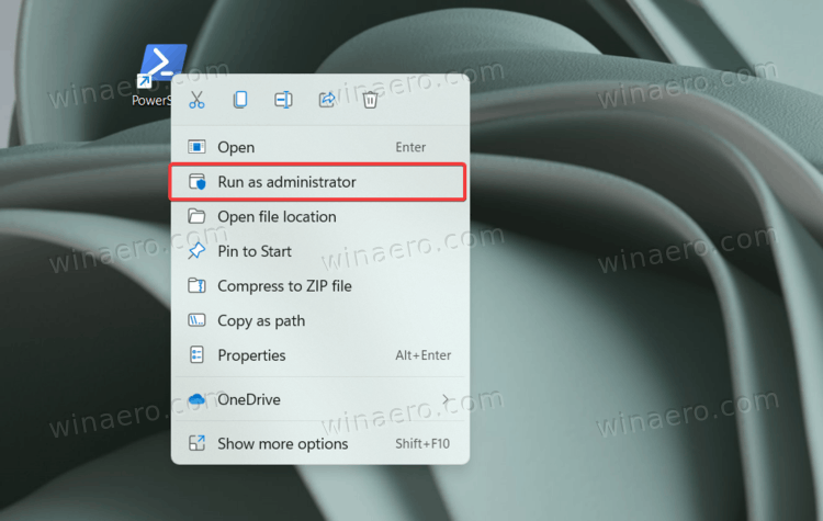Run PowerShell Shortcut As Administrator