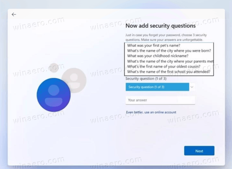 Security Questions