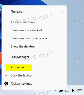 Select Properties From Context Menu