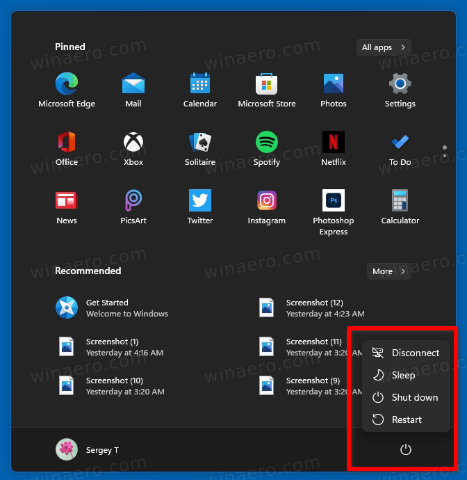 Shut Down Or Restart Windows 11