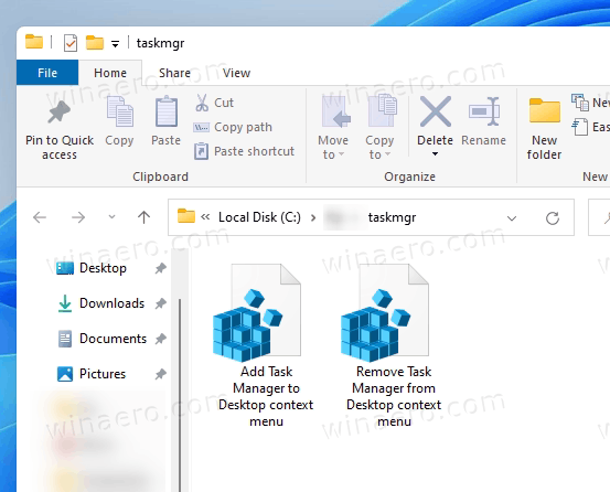 Task Manager reg files