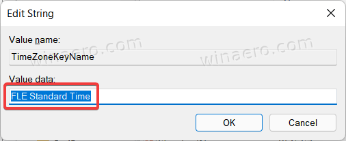 TimeZoneKeyName Registry Value