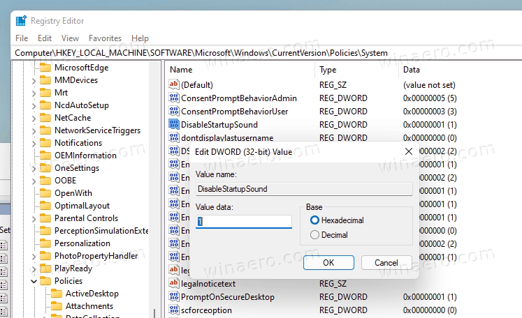 Turn Off Startup Sound Using Group Policy Tweak