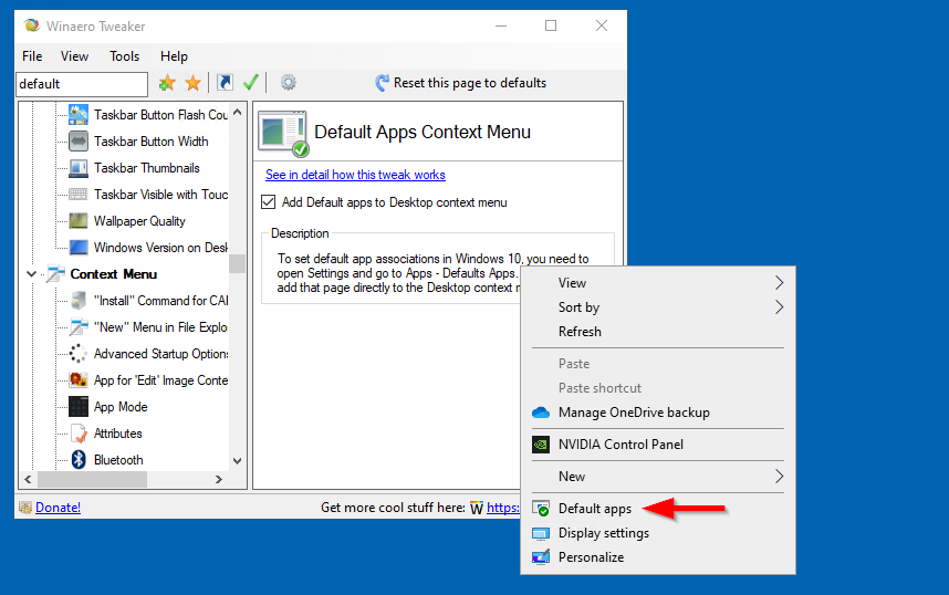 Tweaker Default Apps Context Menu