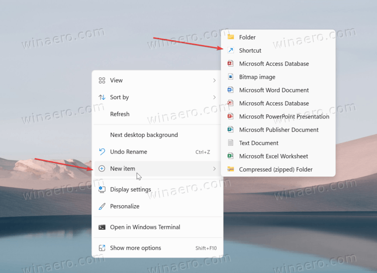 Windows 11 Create New Shortcut