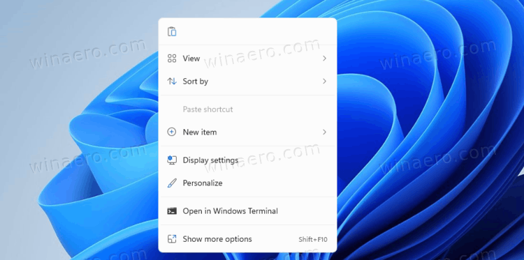 Windows 11 Default Context Menus