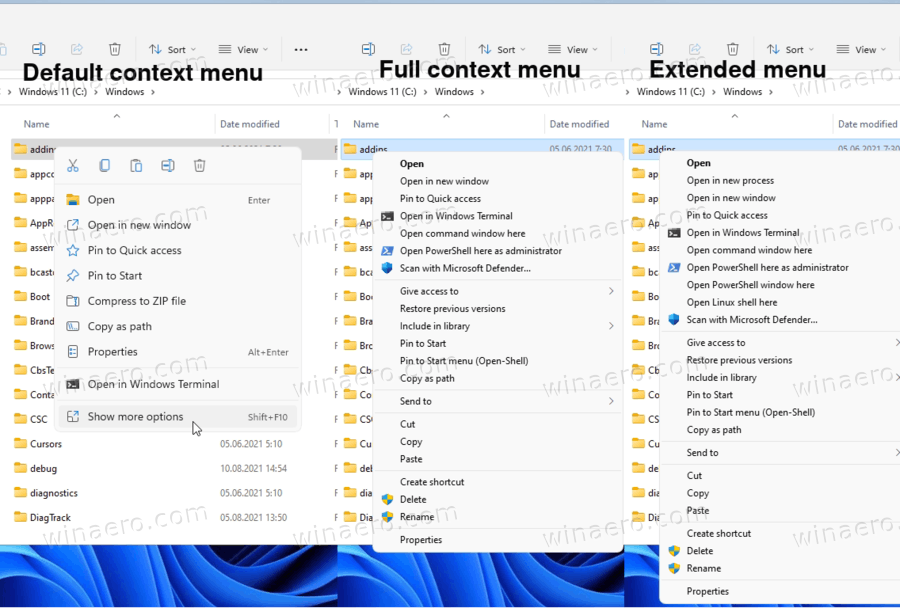 Windows 11 Open Extended Context Menu