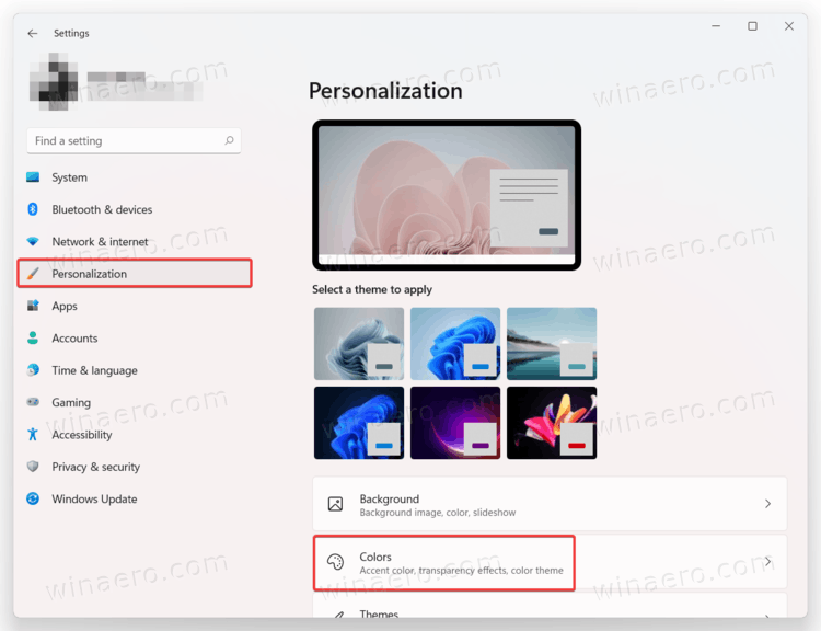 Windows 11 Personalization Colors