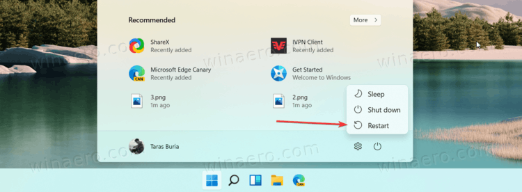 Windows 11 Restart From Start Menu