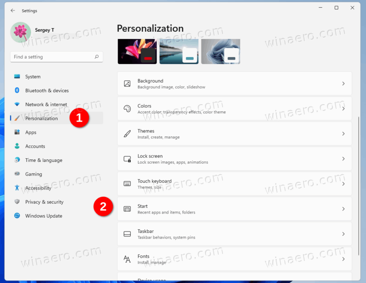 Windows 11 Settings Click On Personalization Start