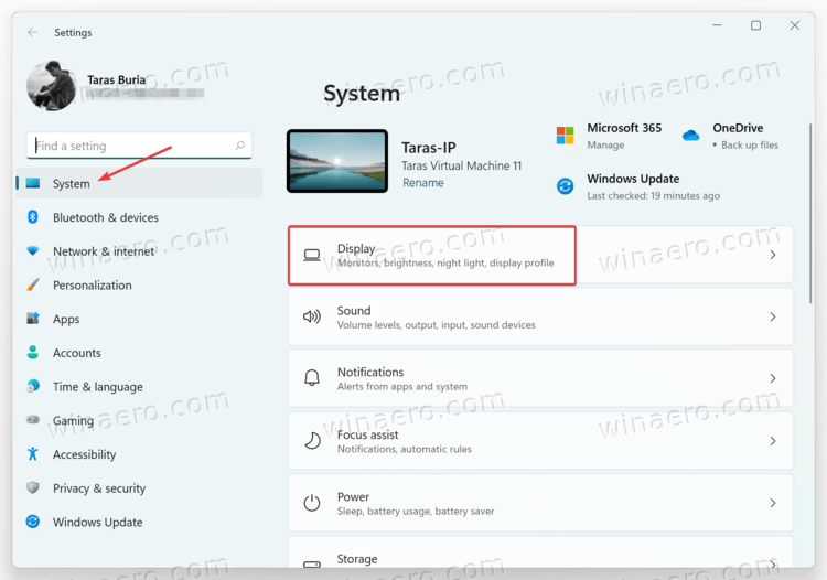 Windows 11 Settings Display