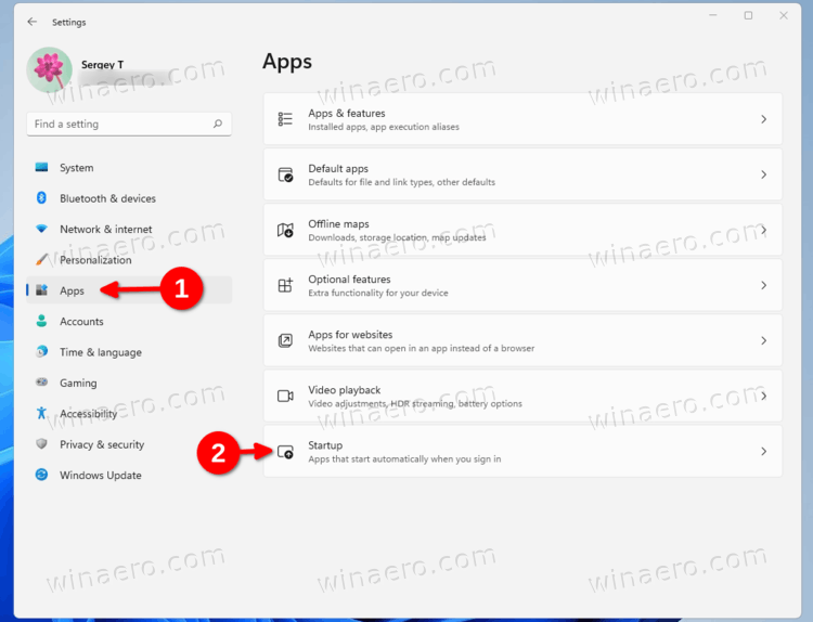 Windows Settings Apps Startup