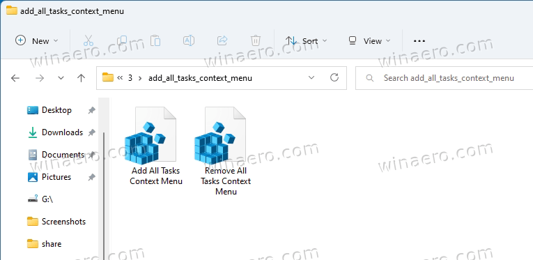 extract two registry files