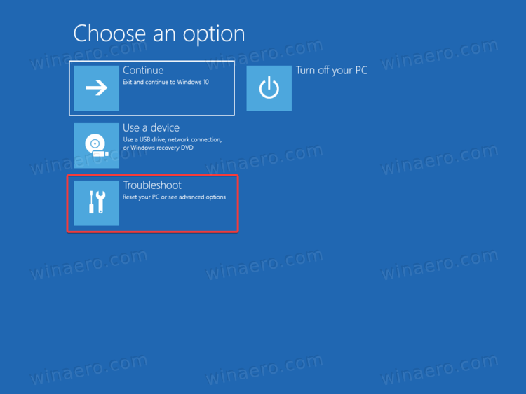 Winre Troubleshoot