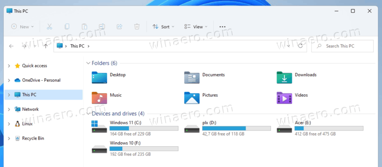 Wndows 11 Recycle Bin Icon In The Navigation Pane Of File Explorer